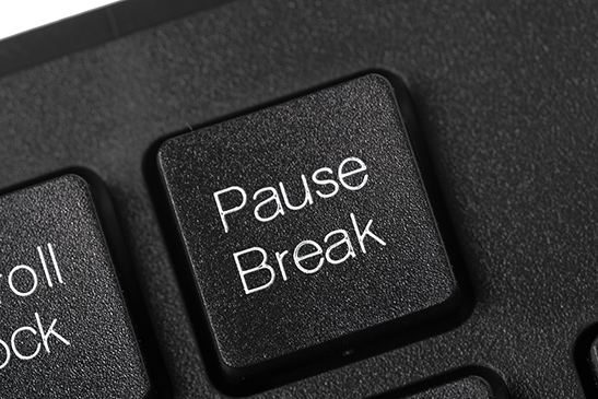 Pause Break key on a black keyboard